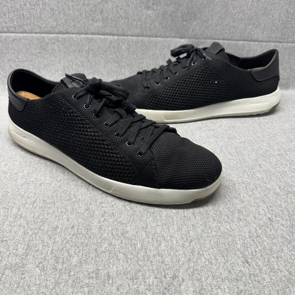 Cole Haan GrandPro Shoes Men's 11 Black White Stitchlite Knit Lightweight Tennis